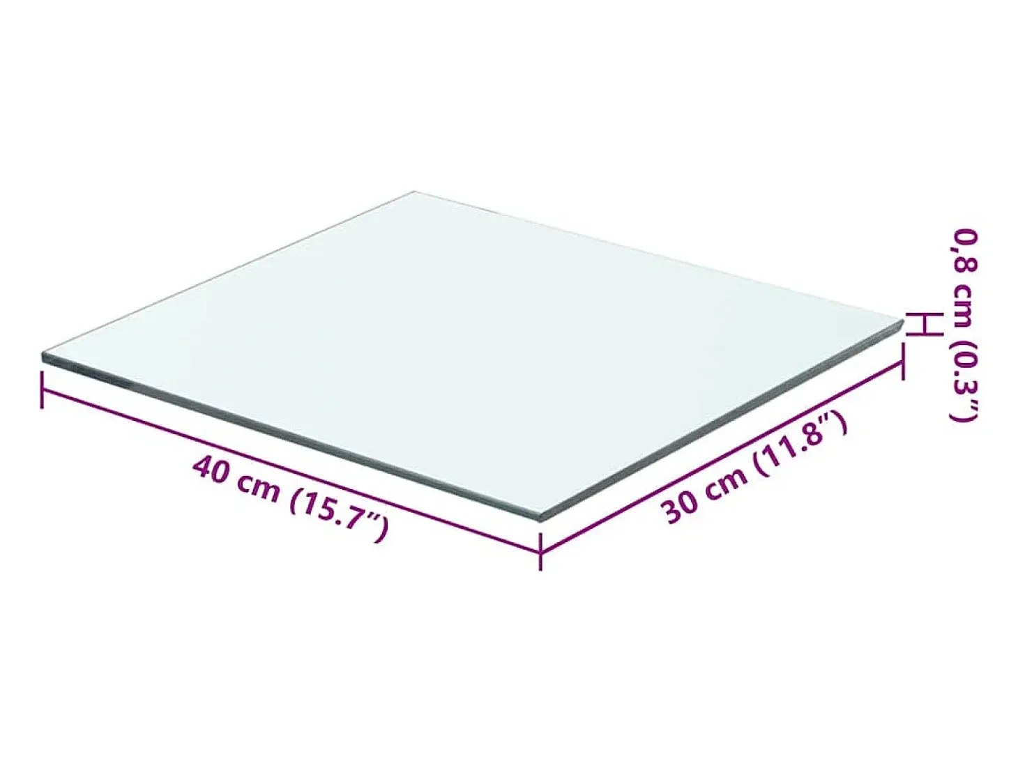 Paneles de estantería 2 piezas Vidrio transparente 40 x 30 cm