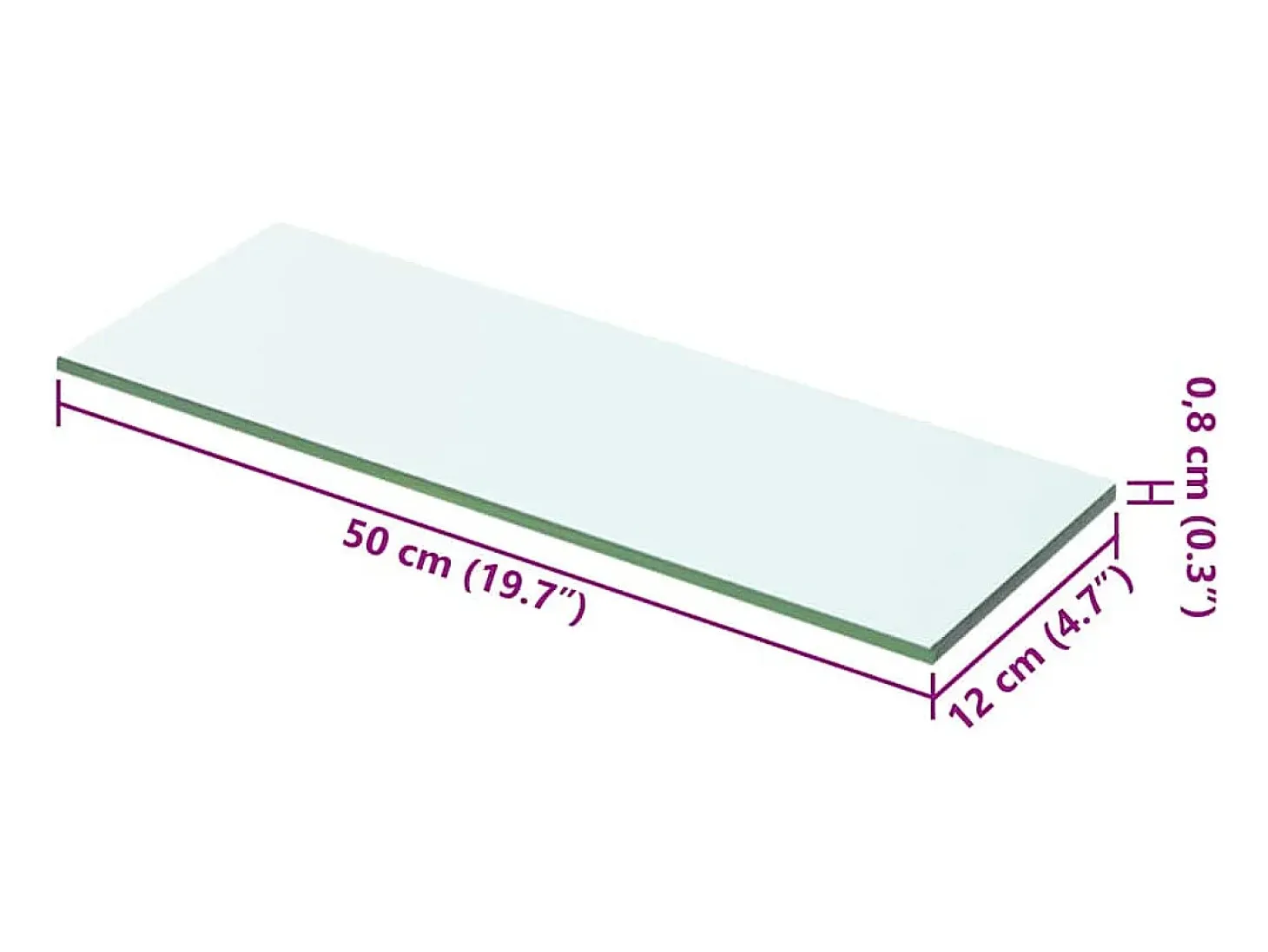 Paneles de estantería 2 piezas Vidrio transparente 50 x 12 cm