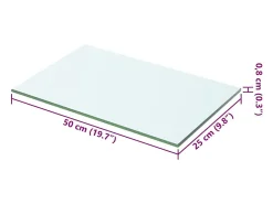 Paneles de estantería 2 piezas vidrio transparente 50x25 cm