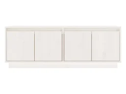 Paul-Maurice Mueble de TV de madera maciza de pino blanco 110x34x40 cm