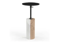 Pedestal con base de mármol D23 cm - ERNEST - Blanco