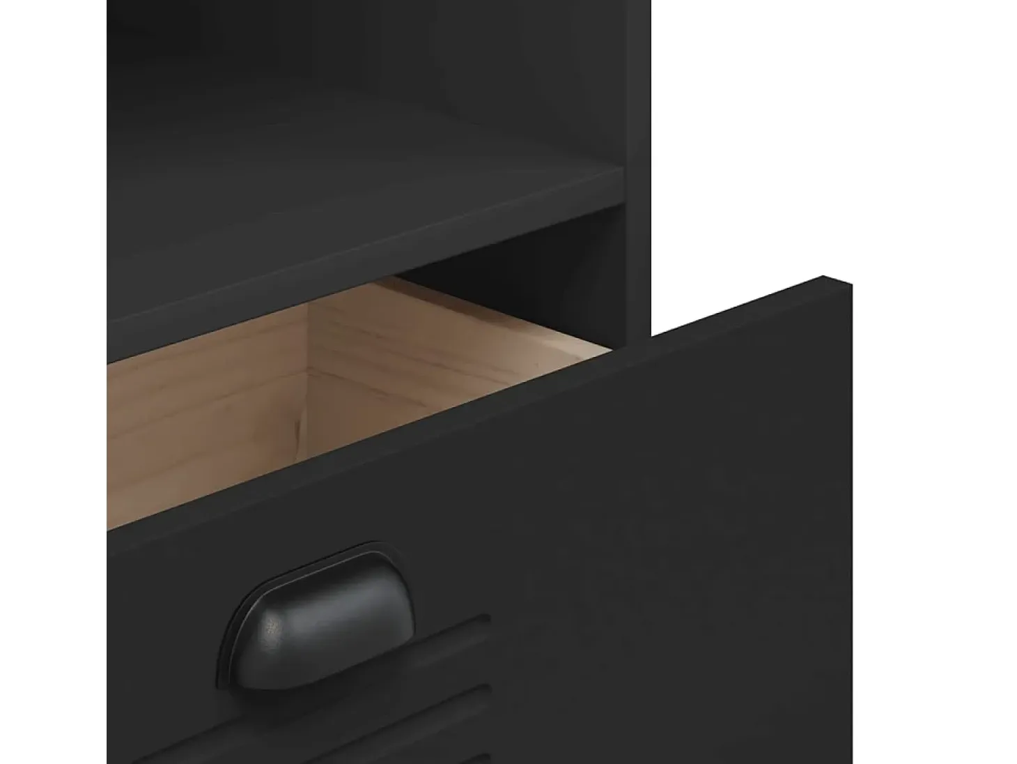 Peralyn Librería VIKEN madera de ingeniería negro 60x35x123 cm