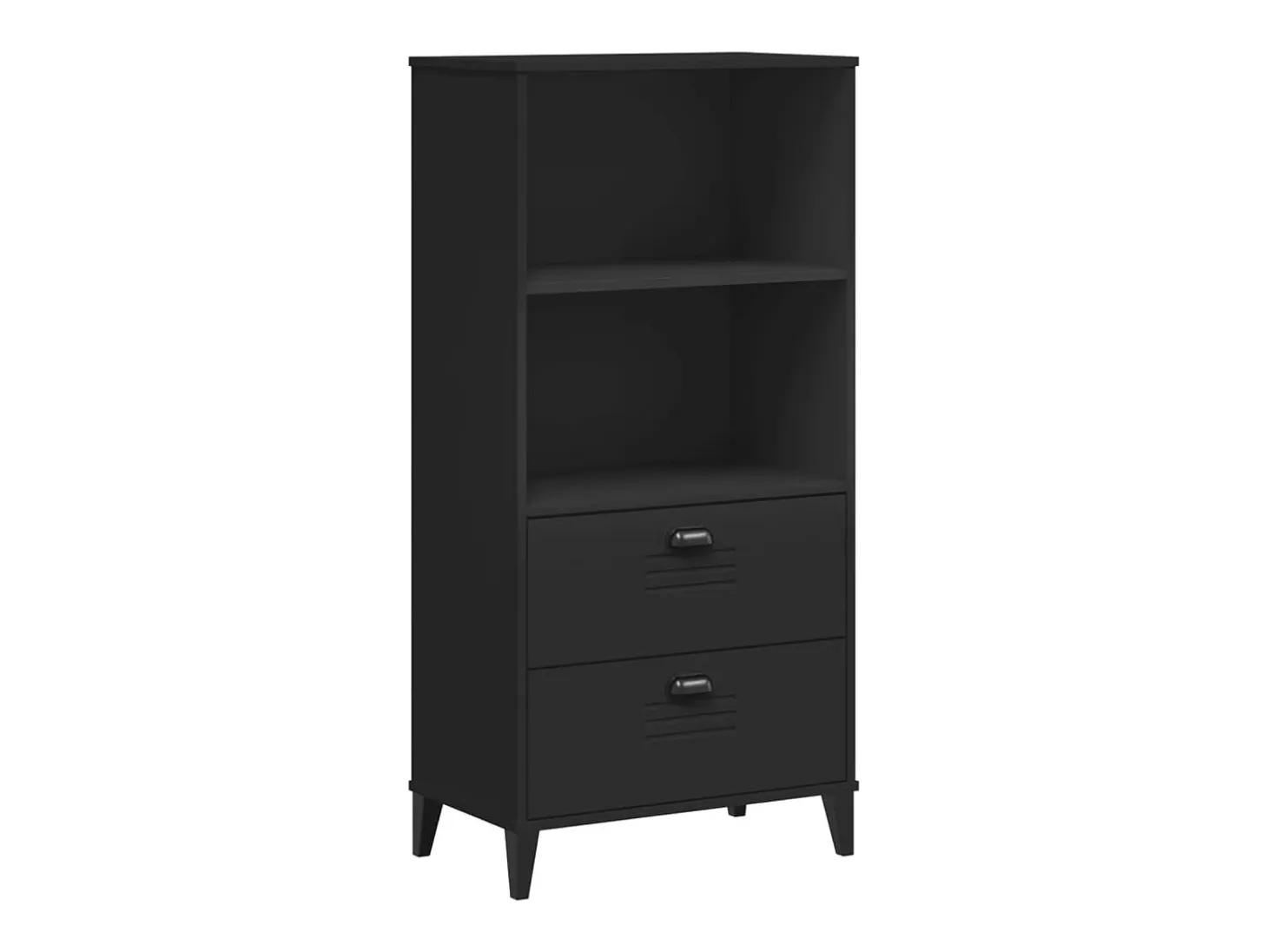 Peralyn Librería VIKEN madera de ingeniería negro 60x35x123 cm