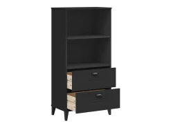 Peralyn Librería VIKEN madera de ingeniería negro 60x35x123 cm