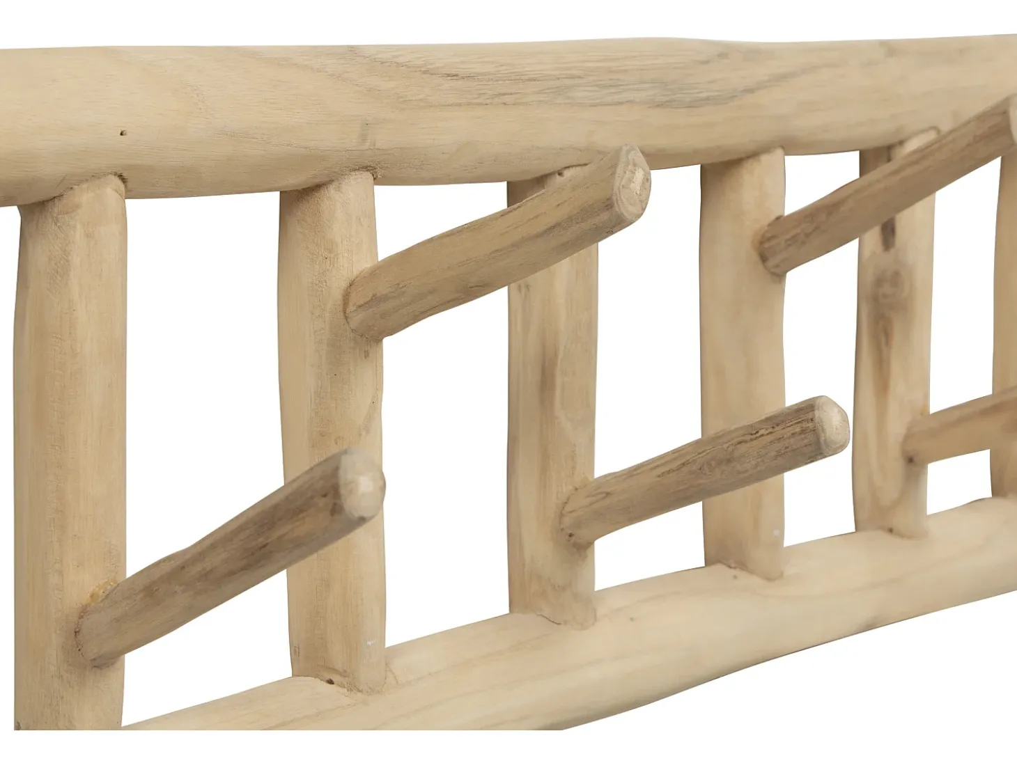 Perchero 6 ganchos de madera de teca - Ancho 70 x Prof. 11 x Alt. 20 cm - Color: natural - LIPALIA