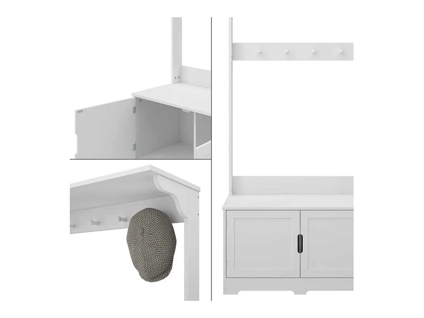 Perchero blanco 80x40x180 lysa