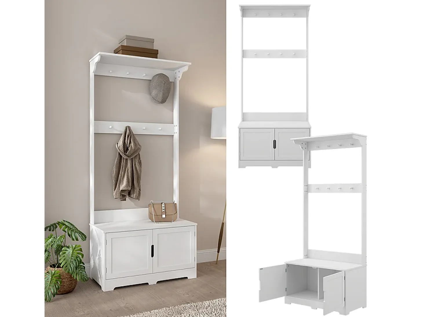 Perchero blanco 80x40x180 lysa