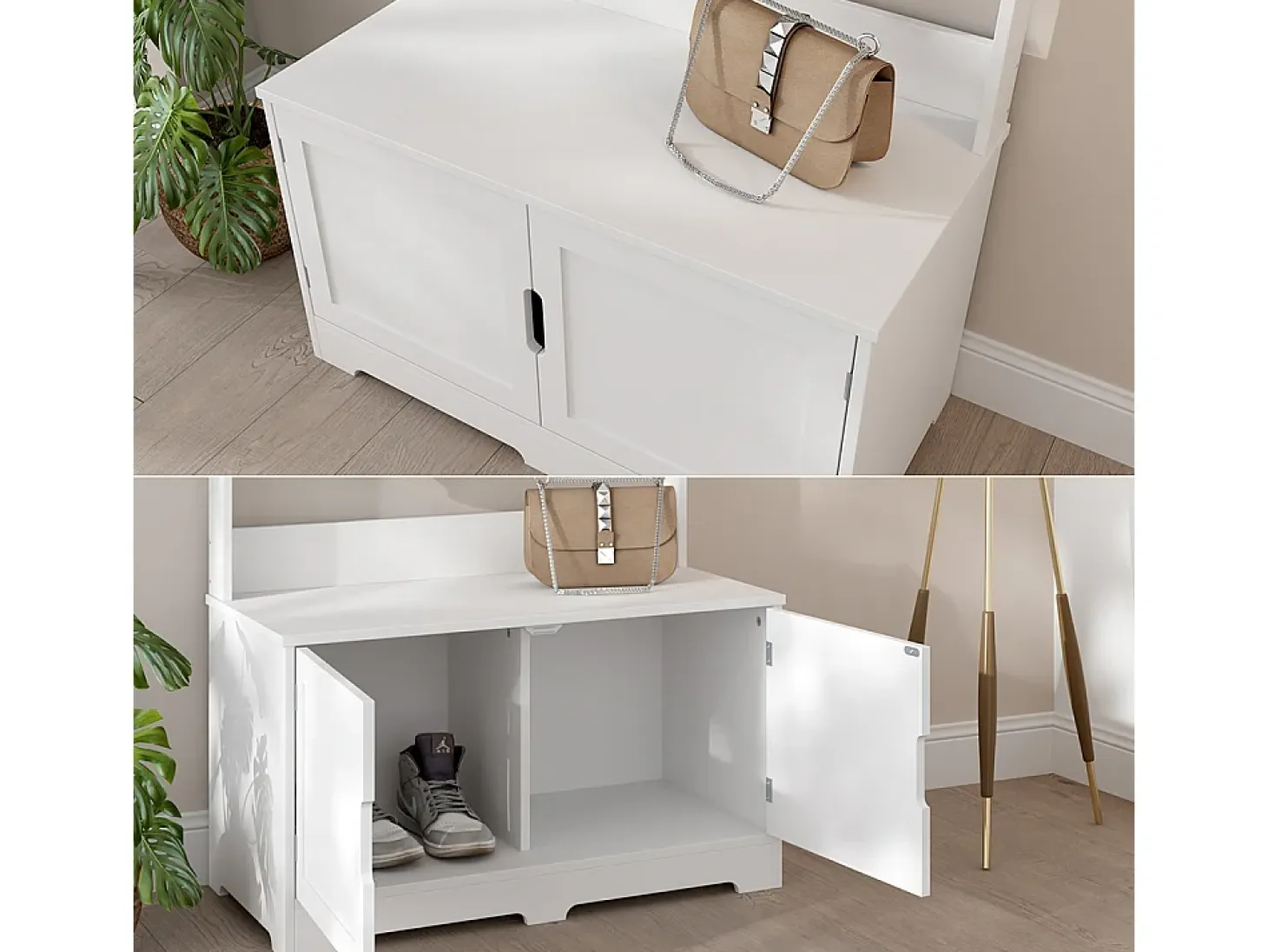 Perchero blanco 80x40x180 lysa