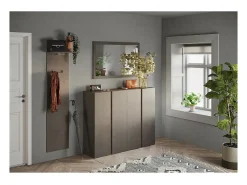 Perchero colgante KEY – 1 estante – Ganchos integrados – Marrón – Diseño moderno