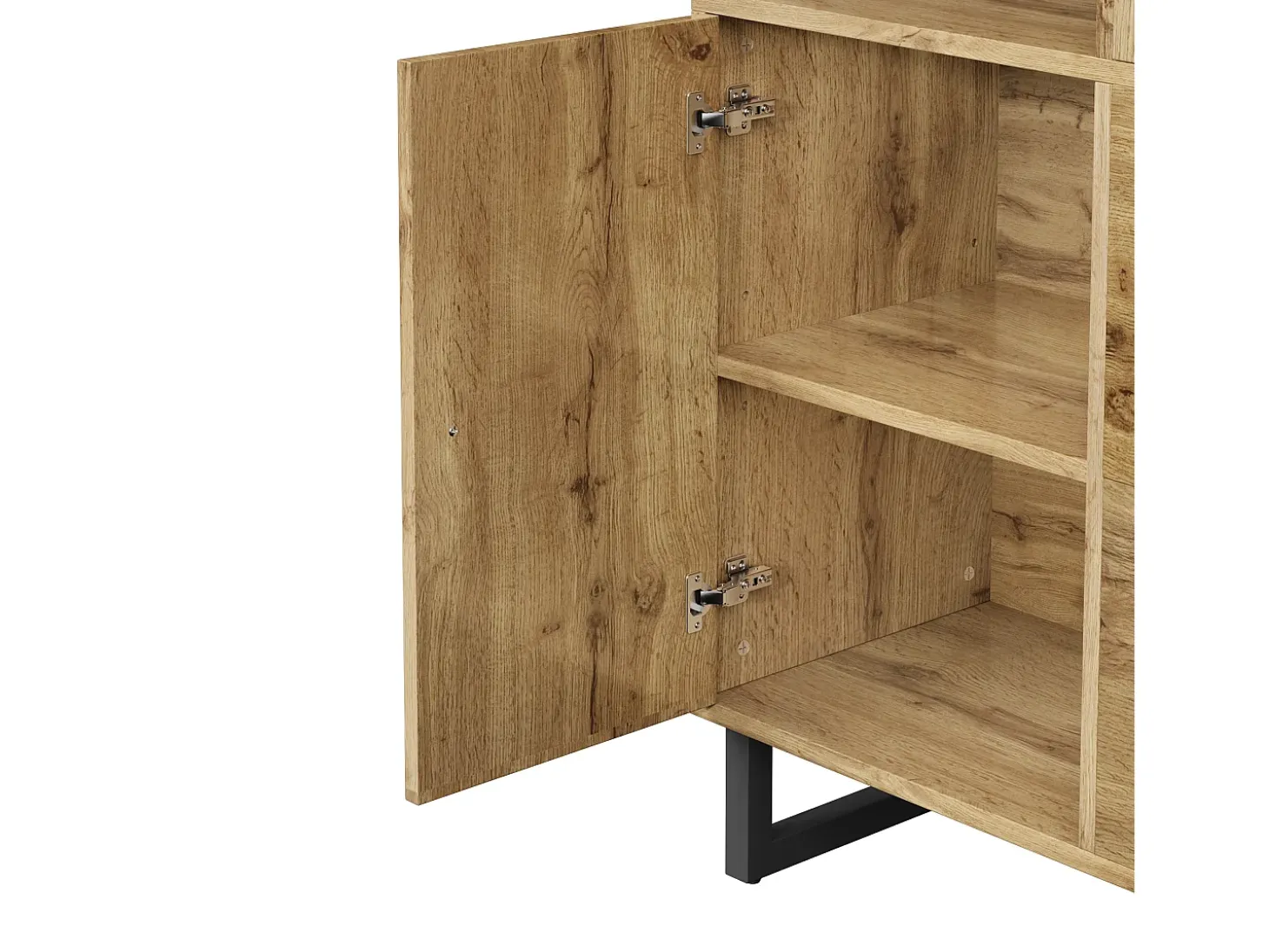 Perchero de madera - Armario de 2 cajones y 3 puertas - Almacenamiento abierto