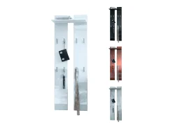 Perchero de pared 170, Perchero compuesto por 2 Paneles y 1 Superficie de almacenamiento, negro mate (57 x 170 x 20 cm)