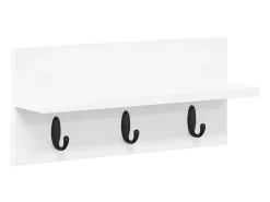 Perchero de pared Blanco 40 x 10,5 x 18 cm Madera de ingeniería