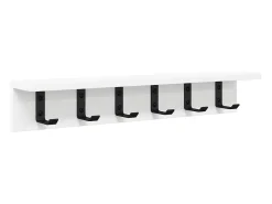 Perchero de pared Blanco 60 x 10,5 x 10,5 cm Madera de ingeniería