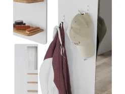 Perchero de pared blanco/roble 70x15x150 jochen