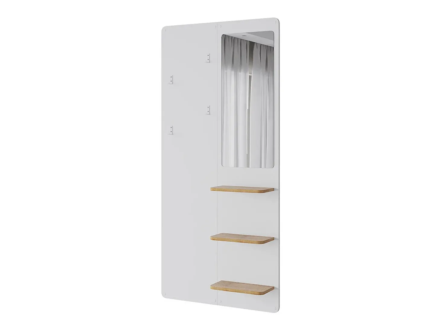Perchero de pared blanco/roble 70x15x150 jochen