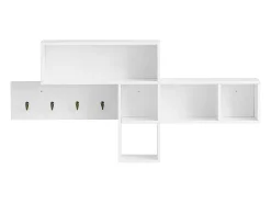 Perchero de pared con 5 compartimentos y 4 ganchos Estante de pared Pasillo 110 x 15 x 53 cm Blanco FHK17-W SoBuy ES