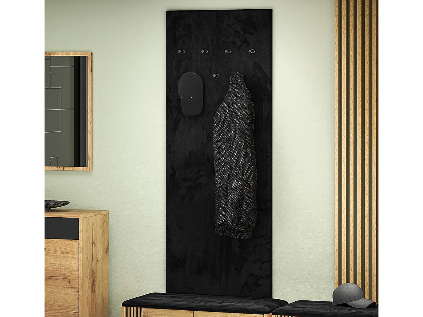 Perchero de pared con 7 ganchos Nilo Madera