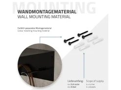 Perchero de pared con barra de colgar y estante flotante negro metal 60x30x15 cm