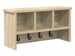 Perchero de pared con estante roble Sonoma 50 x 16 x 26 cm