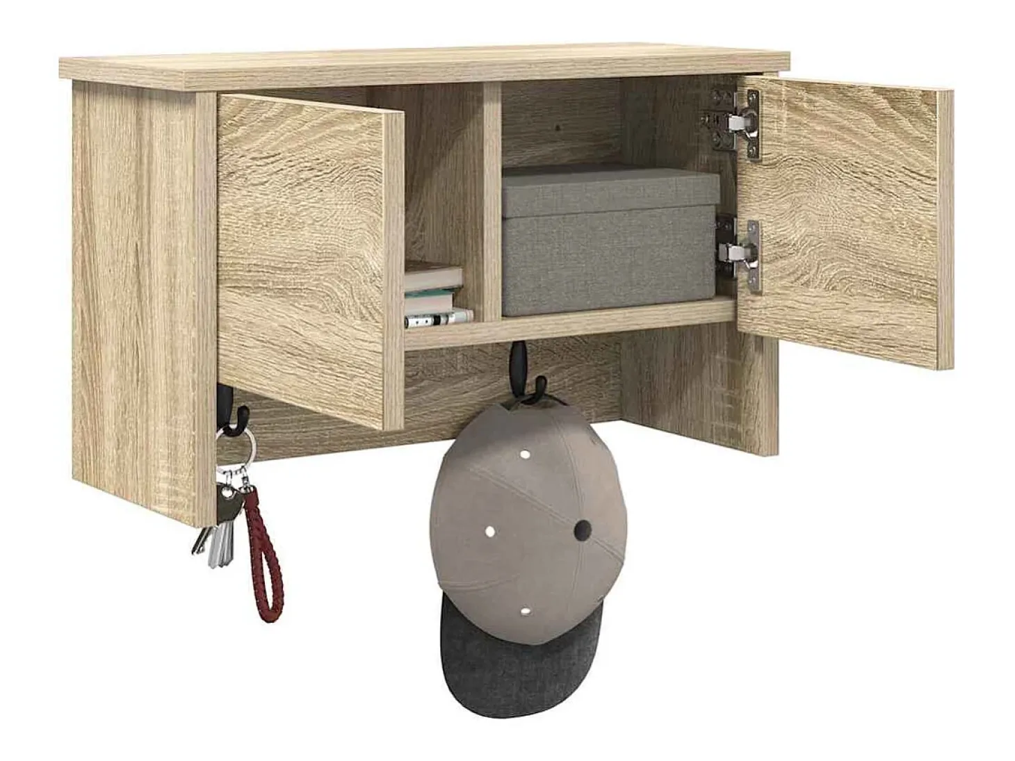 Perchero de pared con estante roble Sonoma 50 x 20 x 30 cm