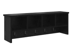 Perchero de pared con estante Roble negro 75 x 16 x 26 cm