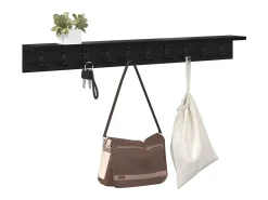 Perchero de pared de roble negro 100 x 10,5 x 10,5 cm