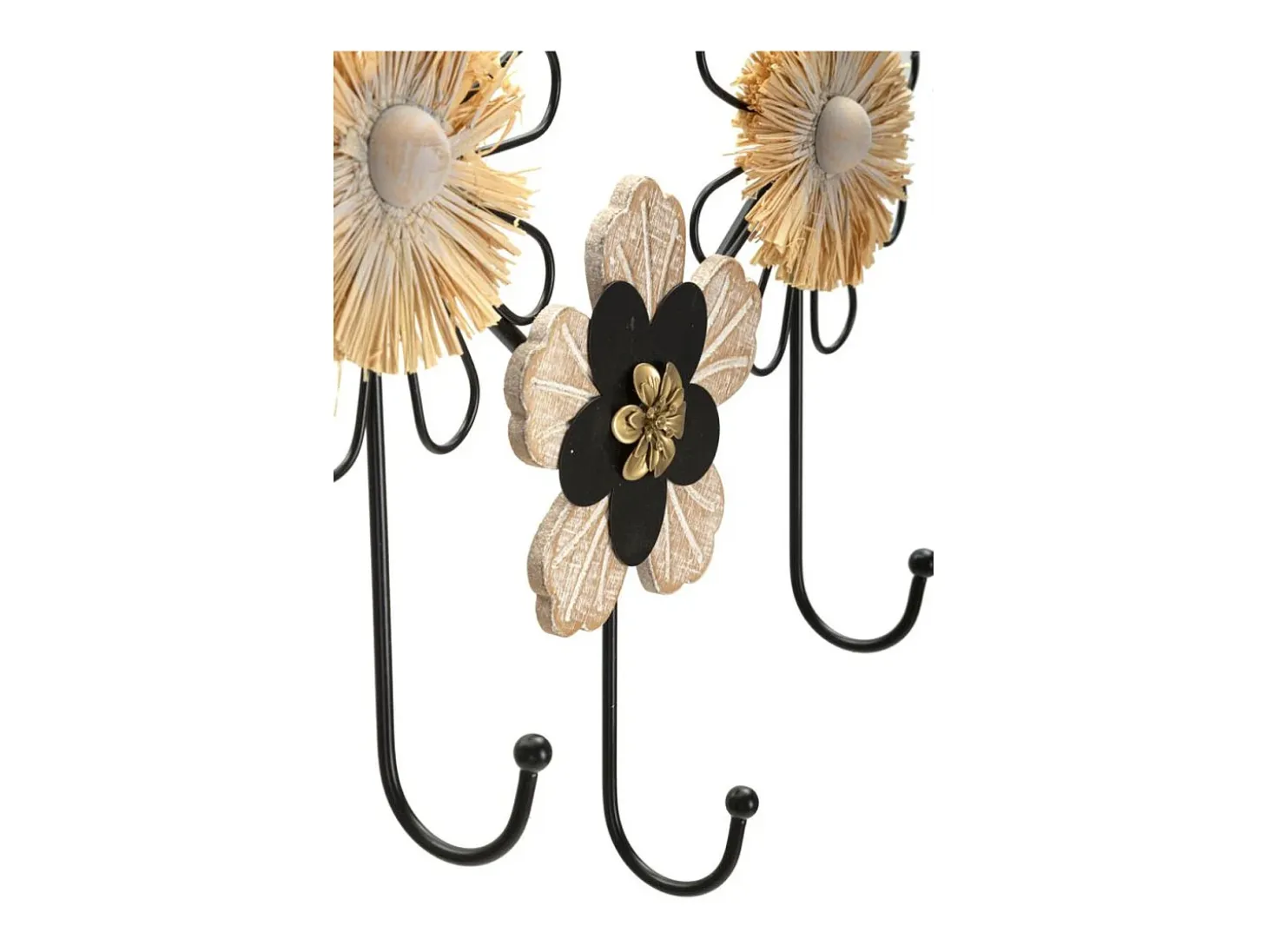 Perchero de Pared Flores 1, Marrón, 61x5,5x30,5 cm, Kendra Home