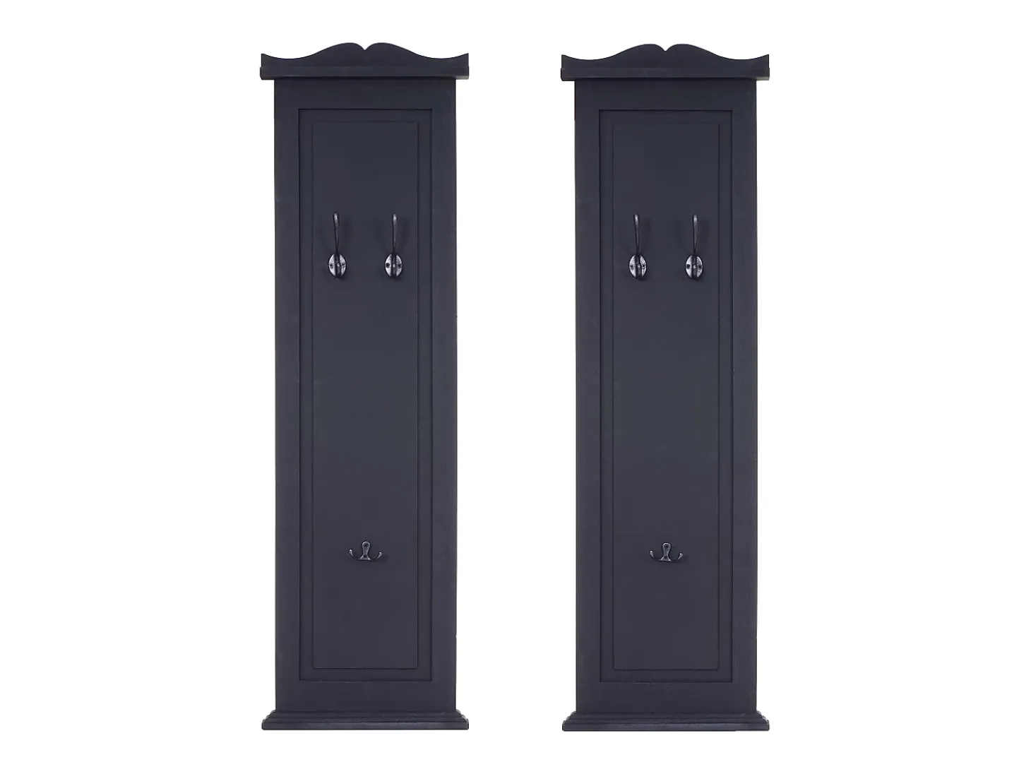 Perchero de pared H33 (juego de 2), lacado en gris oscuro