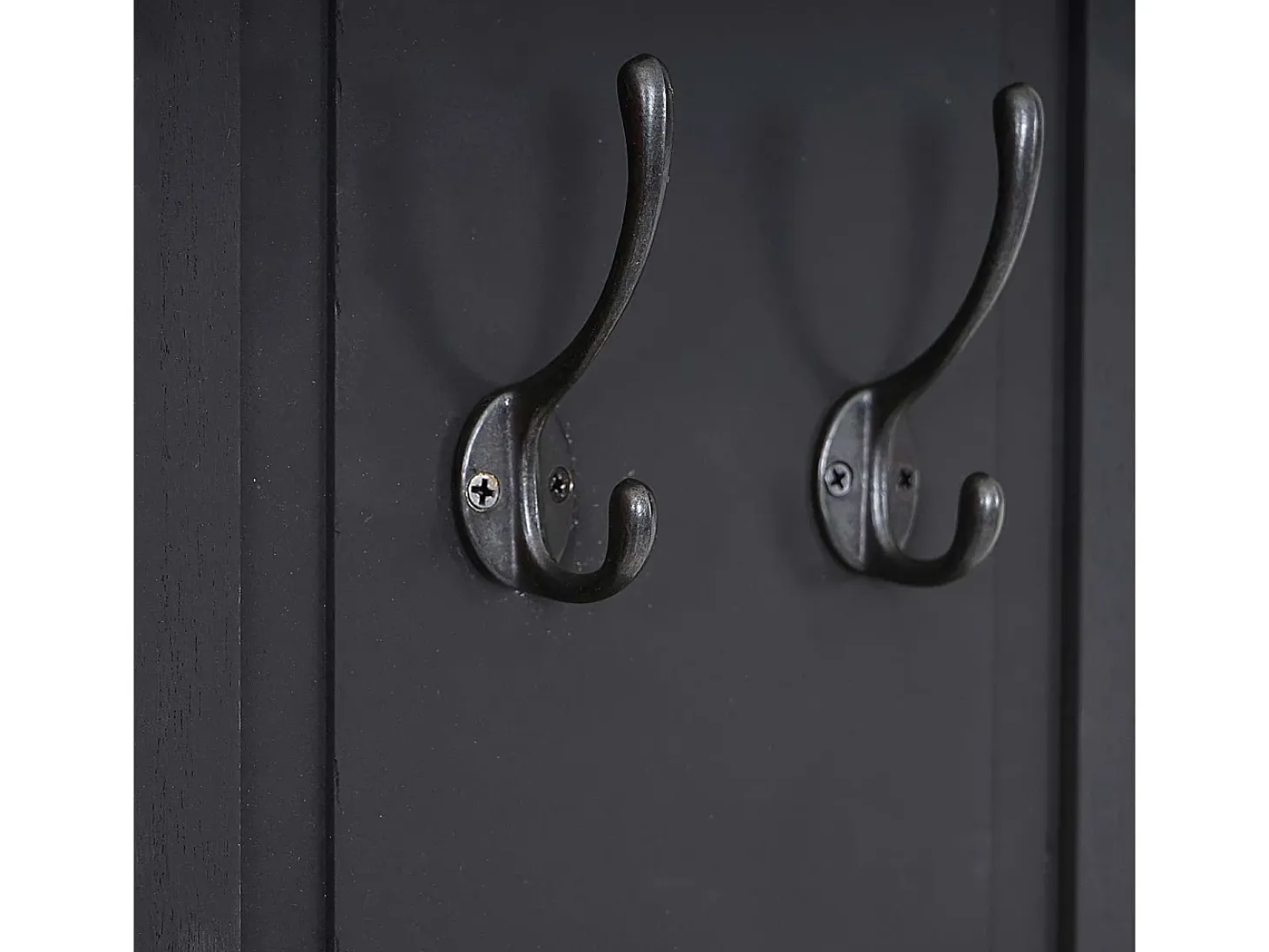 Perchero de pared H33 (juego de 2), lacado en gris oscuro