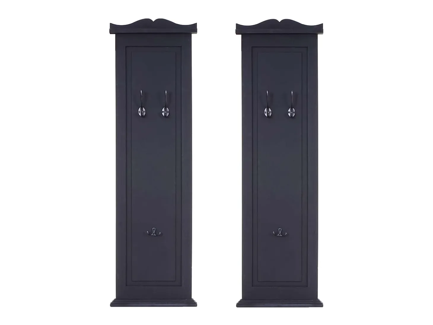 Perchero de pared H33 (juego de 2), lacado en gris oscuro