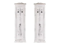 Perchero de pared H33 (juego de 2), blanco desgastado