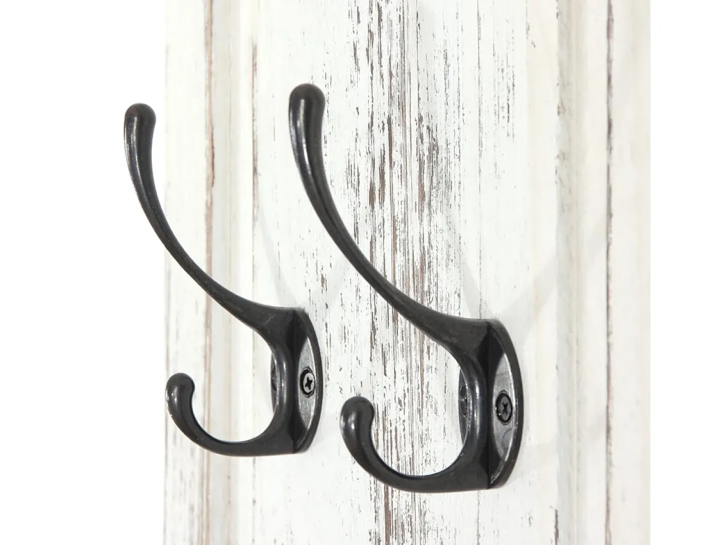 Perchero de pared H33 (juego de 2), blanco desgastado