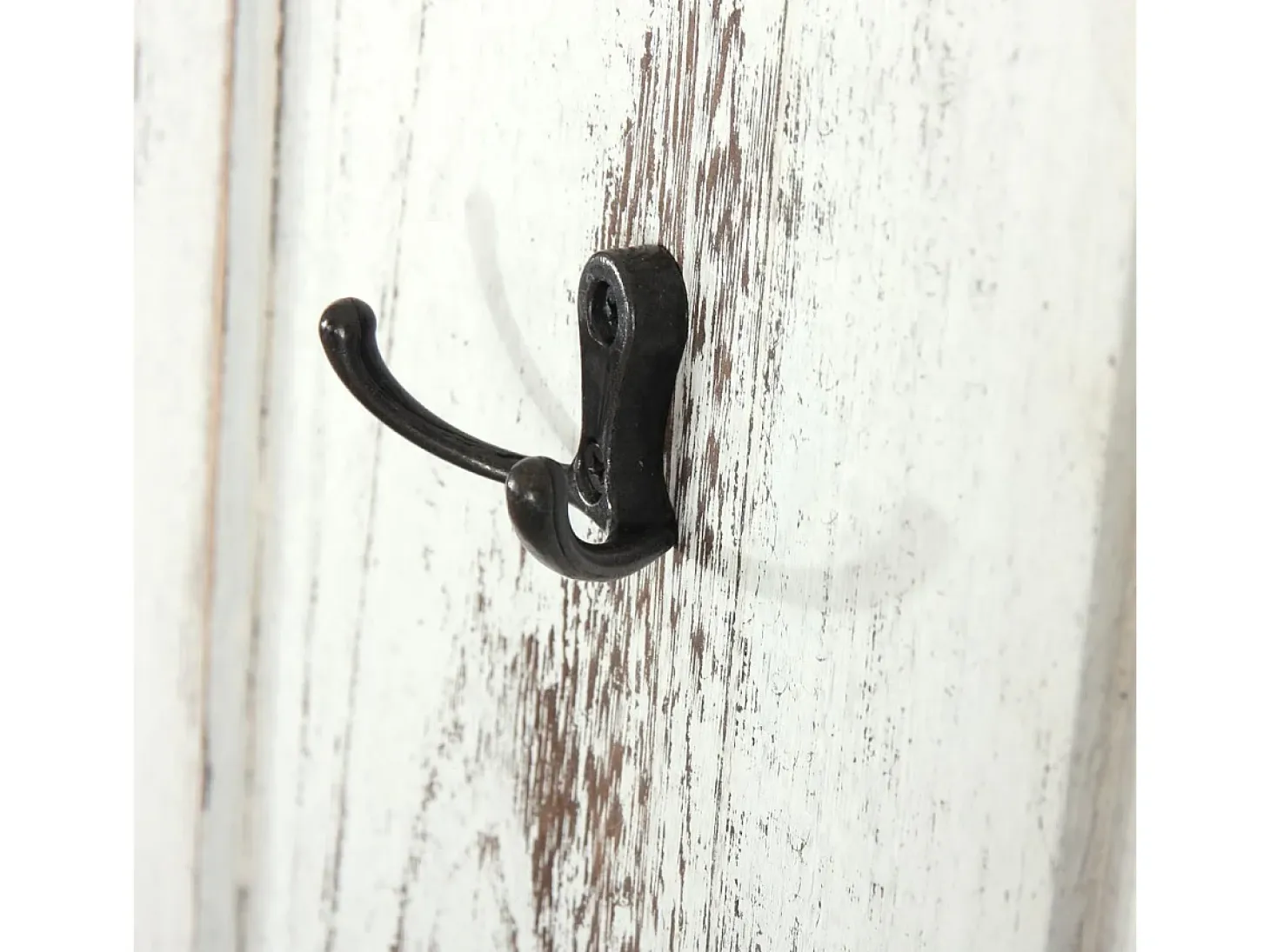 Perchero de pared H33 (juego de 2), blanco desgastado