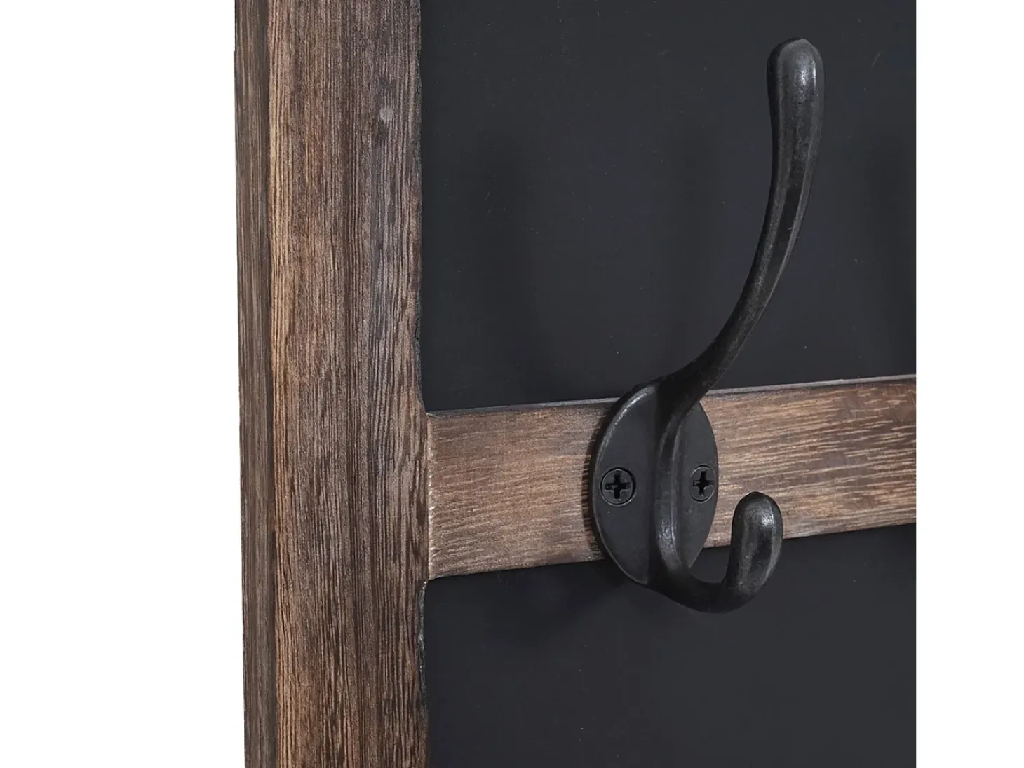 Perchero de pared MCW-C51 con pizarra, marrón, shabby