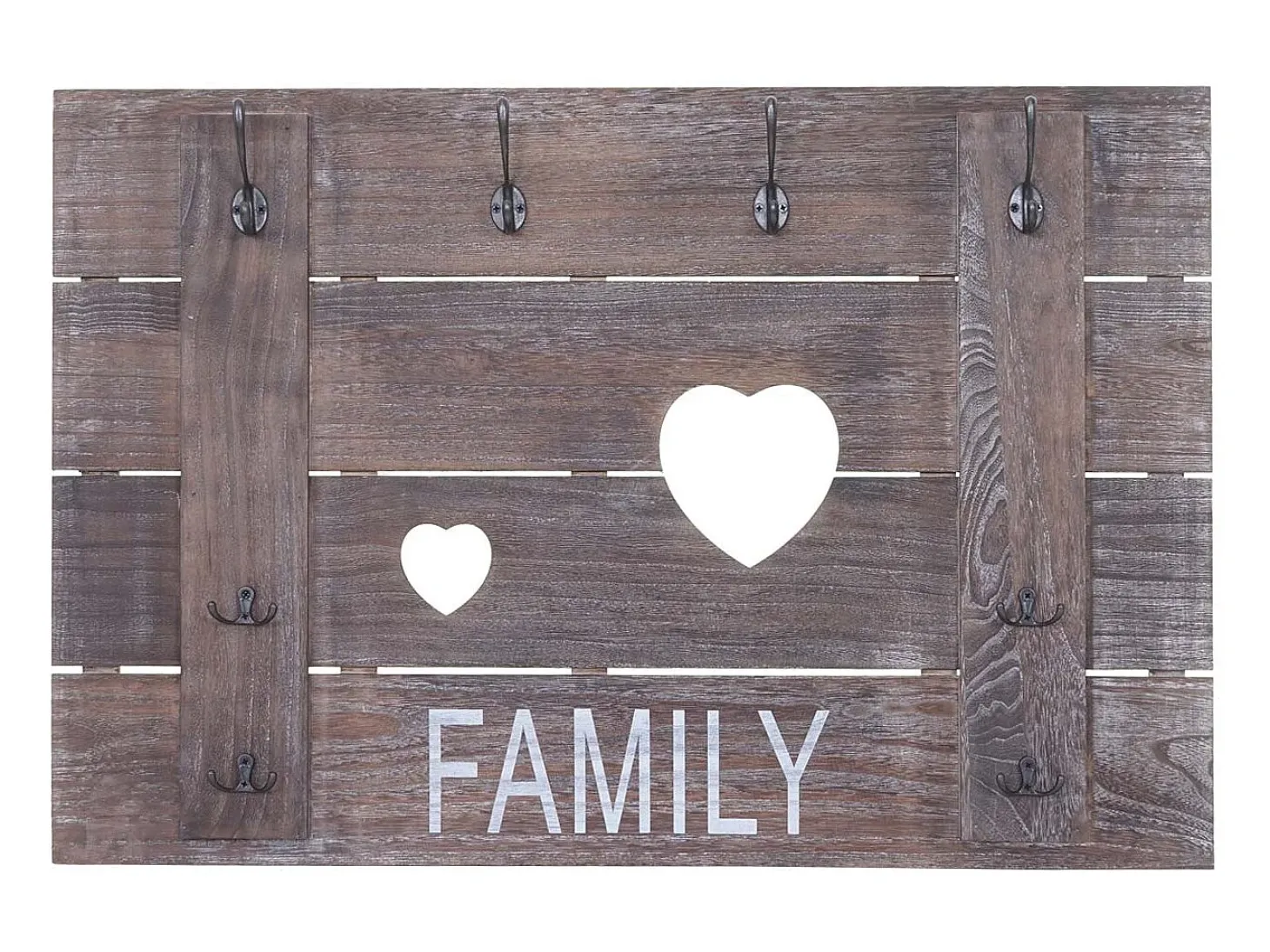 Perchero de pared MCW-C89 Family, estilo shabby chic, marrón, desgastado