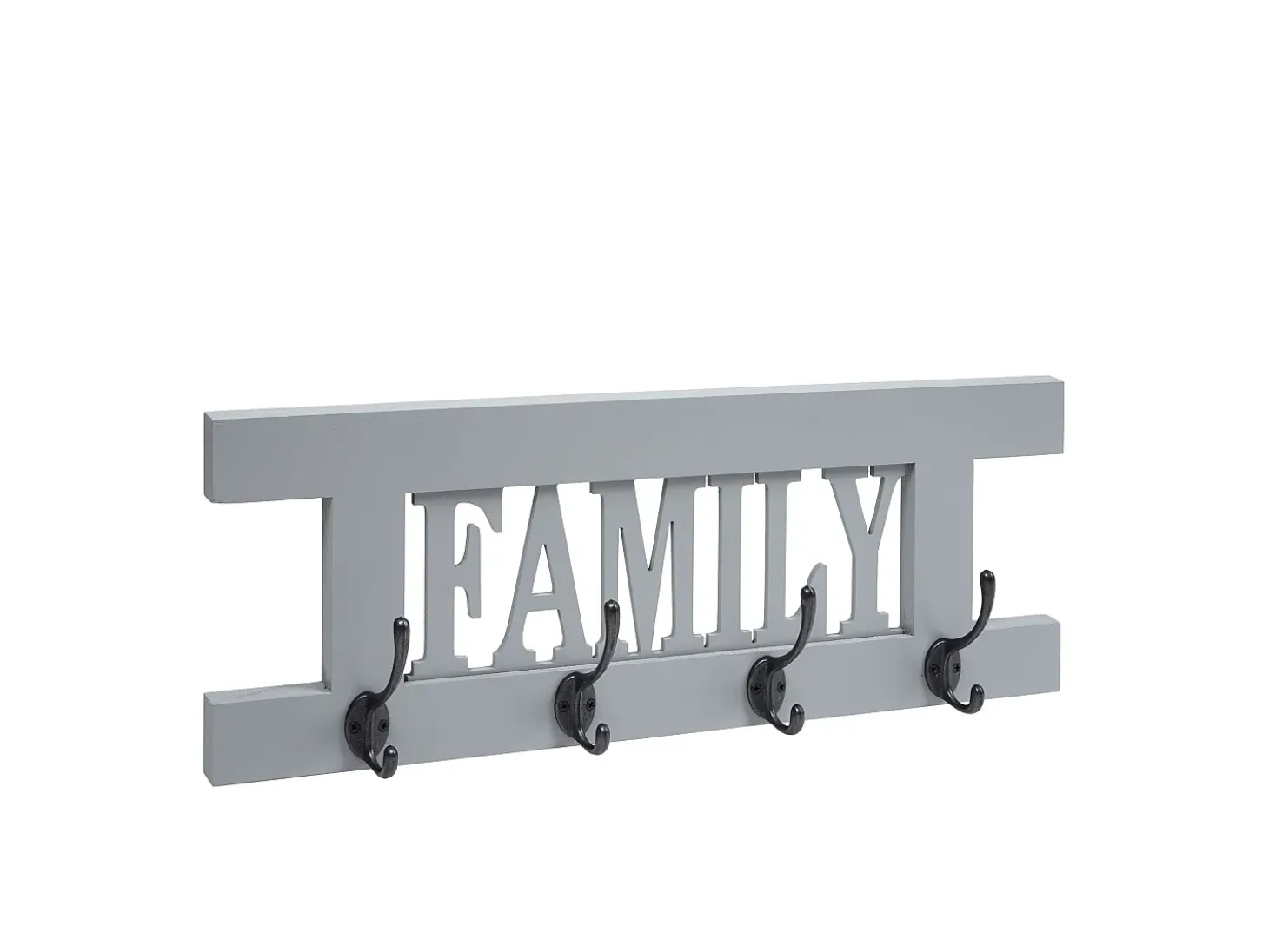 Perchero de pared MCW-C60 Family Shabby look, gris-azul