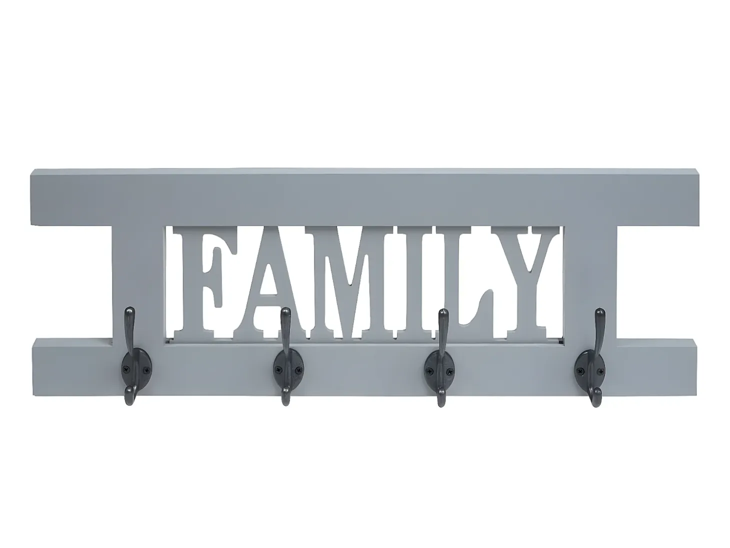 Perchero de pared MCW-C60 Family Shabby look, gris-azul
