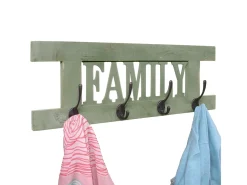 Perchero de pared MCW-C60 Family Shabby look, verde, shabby