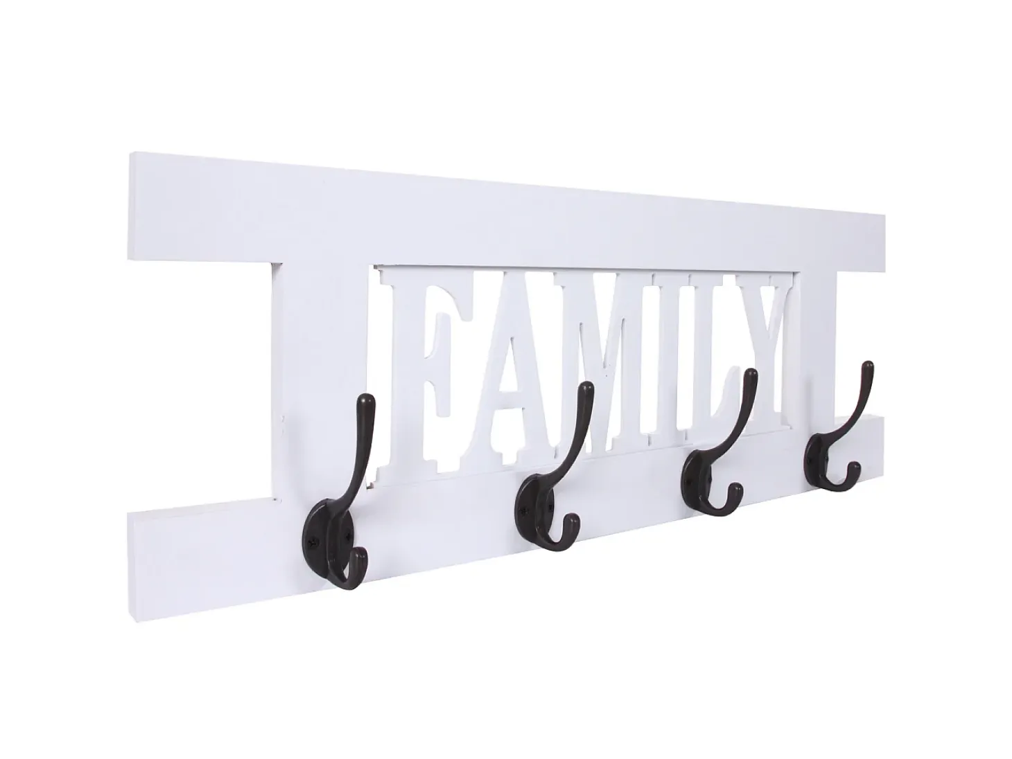 Perchero de pared MCW-C60 Family Shabby look, lacado blanco