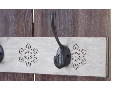 Perchero de pared MCW-C89 Home Shabby-Look, marrón, desgastado