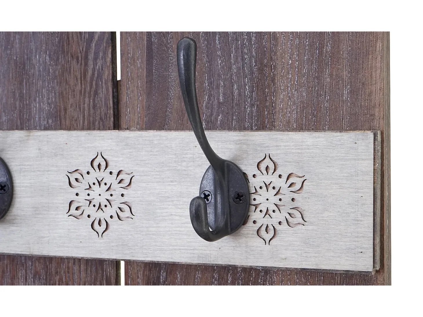 Perchero de pared MCW-C89 Home Shabby-Look, marrón, desgastado