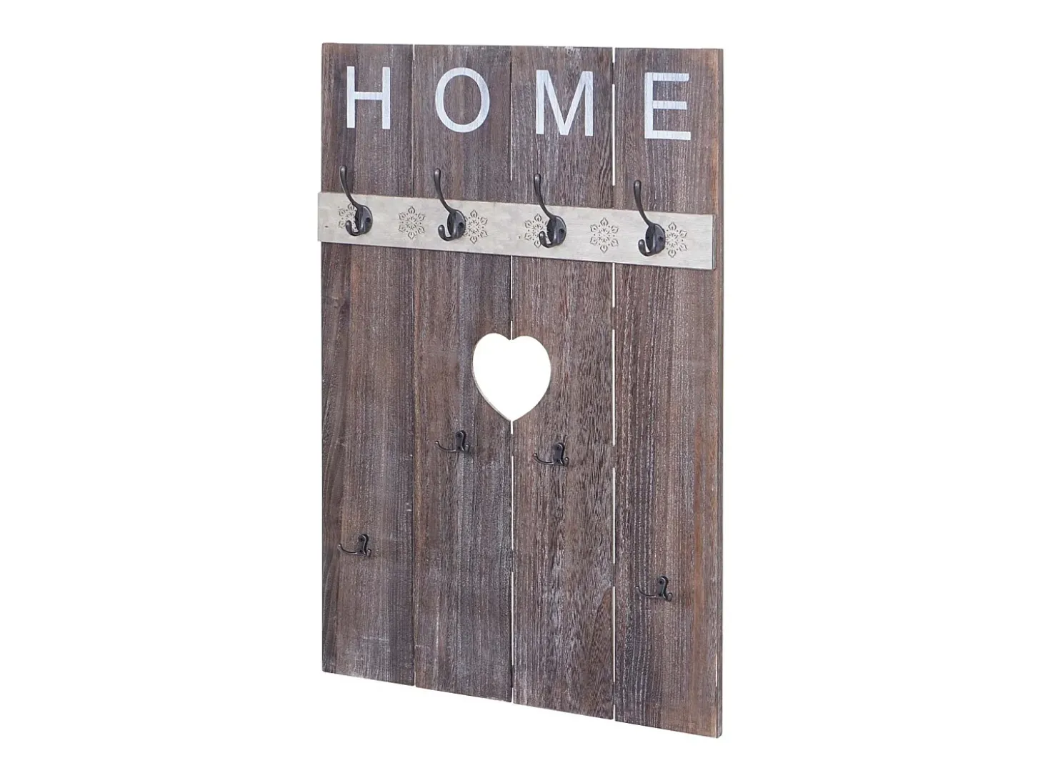 Perchero de pared MCW-C89 Home Shabby-Look, marrón, desgastado