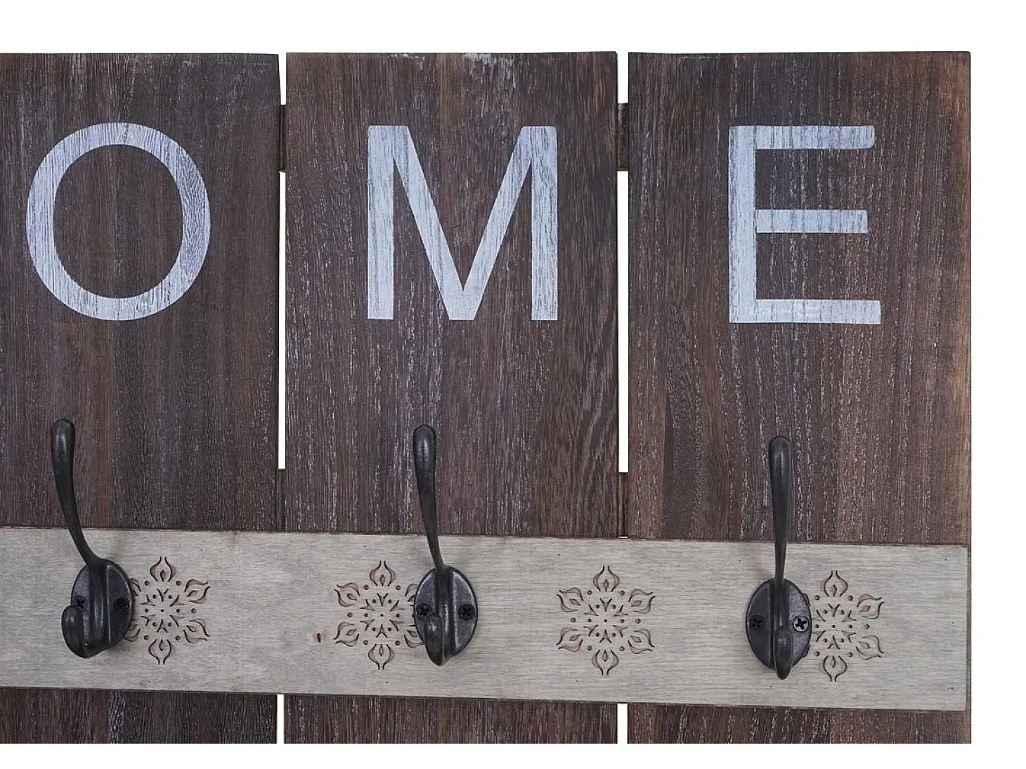 Perchero de pared MCW-C89 Home Shabby-Look, marrón, desgastado