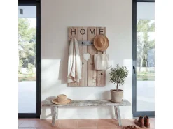 Perchero de pared MCW-C89 Home Shabby-Look, marrón natural