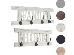Perchero de pared MCW-C60 Shabby (2 piezas), blanco, shabby
