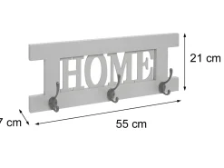 Perchero de pared MCW-C60 Shabby (2 piezas), gris oscuro