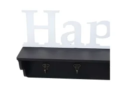 Perchero de pared MCW-D41 Happy 4 ganchos, blanco/negro