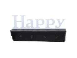 Perchero de pared MCW-D41 Happy 4 ganchos, blanco/negro