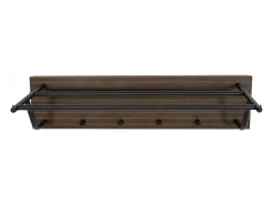 Perchero de pared MCW-N78, marrón oscuro