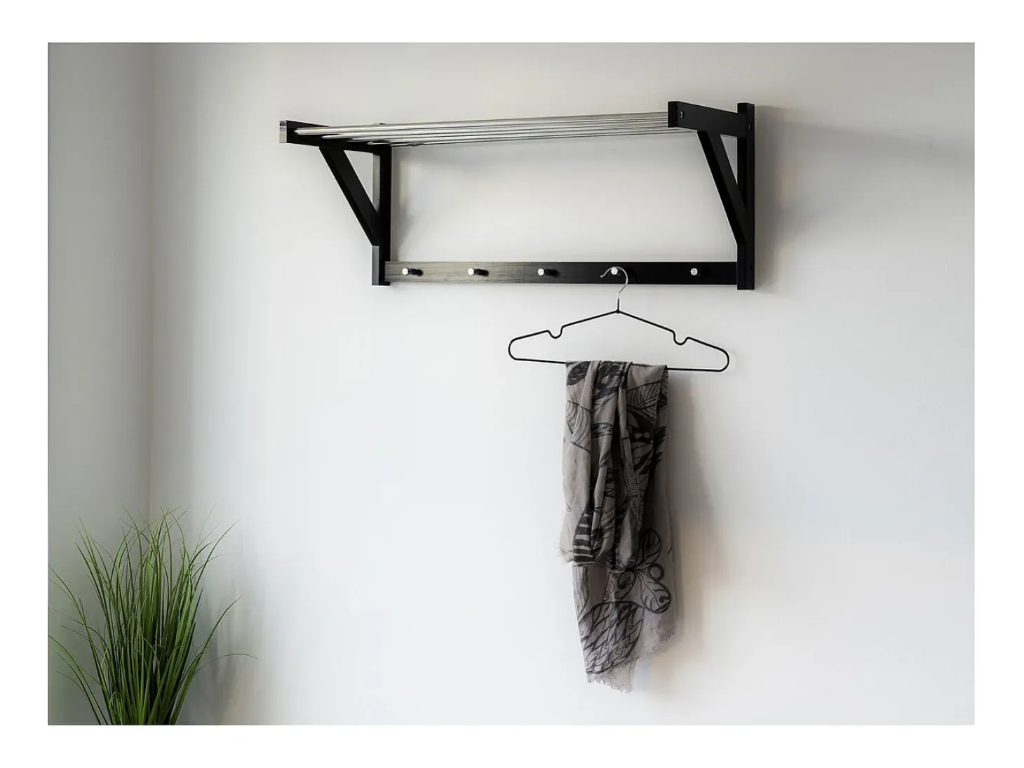 Perchero de Pared Padova, Negro, 78x32x34 cm, Kendra Home